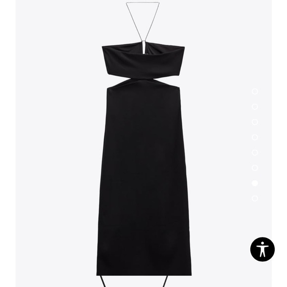 NWT Zara cut out midi dress black - Picture 6 of 7
